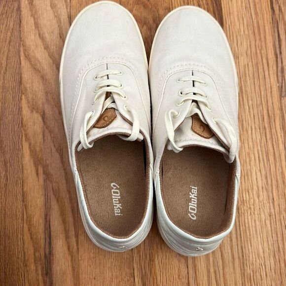 OluKai Kohu Canvas Off White Sneakers Women’s Size 7.5 - Picture 8 of 12